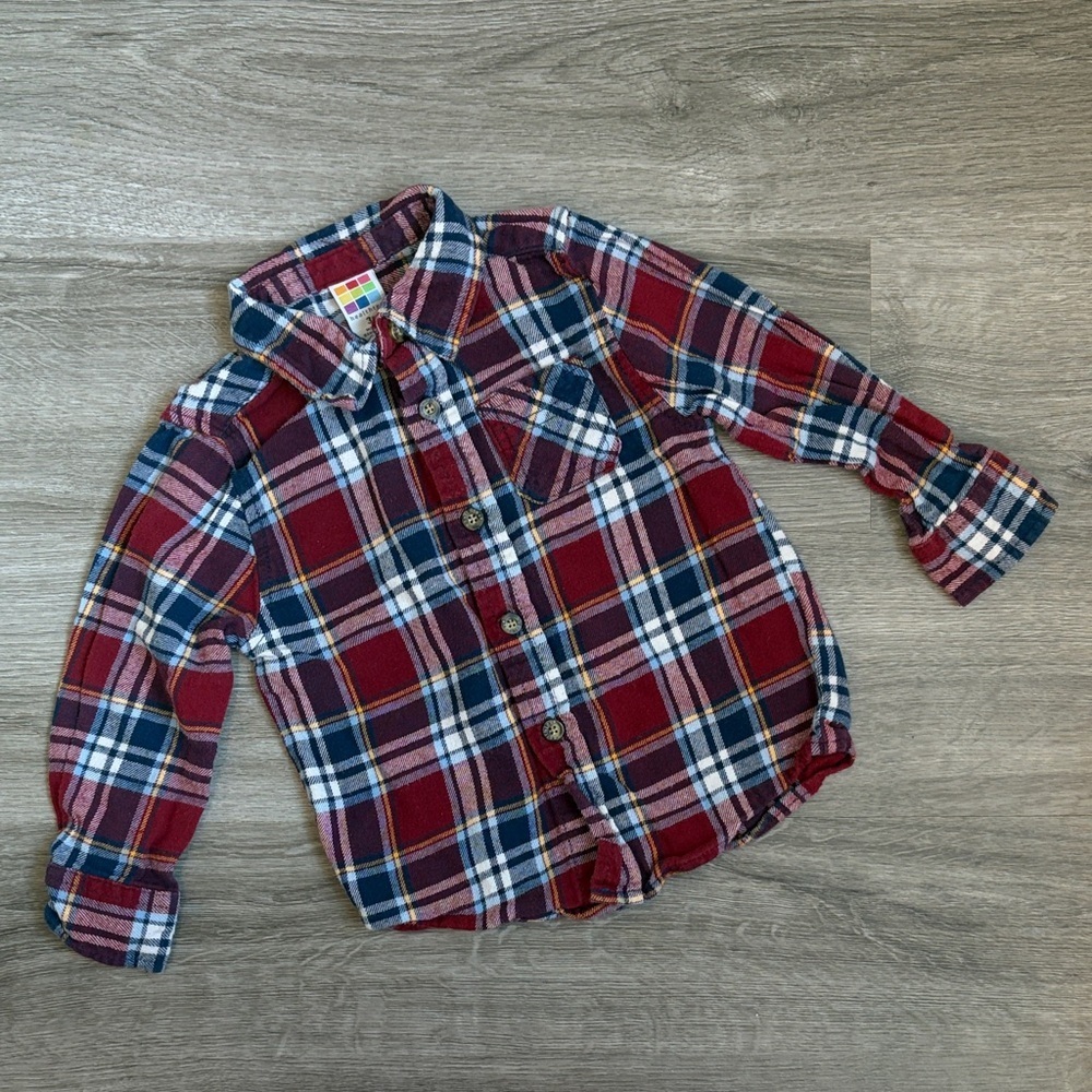 Healthtex toddler boys plaid flannel button down shirt
